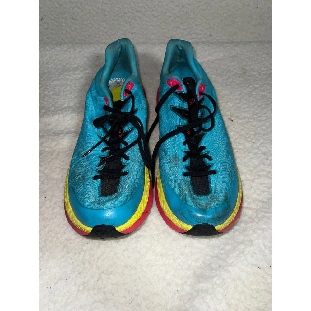 Hoka Tecton X Mens Trail Running Shoes Scuba Blue Yellow 1123161 Size 12D